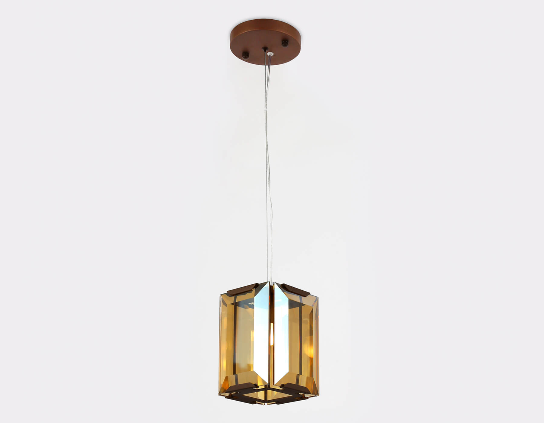 Подвесной светильник Ambrella TR5109 CF/TI кофе/янтарь E27/1 max 40W 150*150*1200